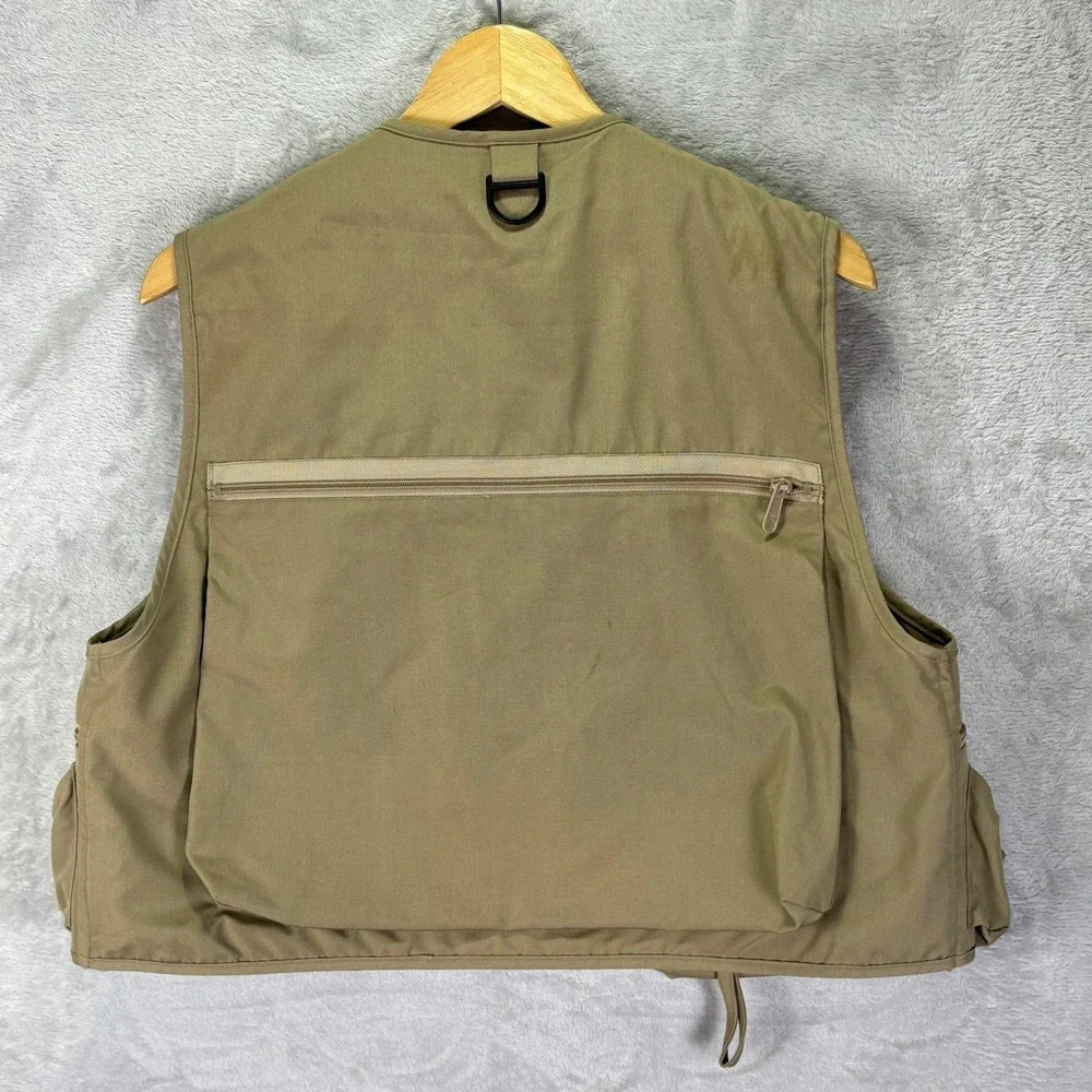 Vtg Columbia Men's Fishing Vest Khaki Multi-Pocket Utility Outdoor Sz‎ Medium